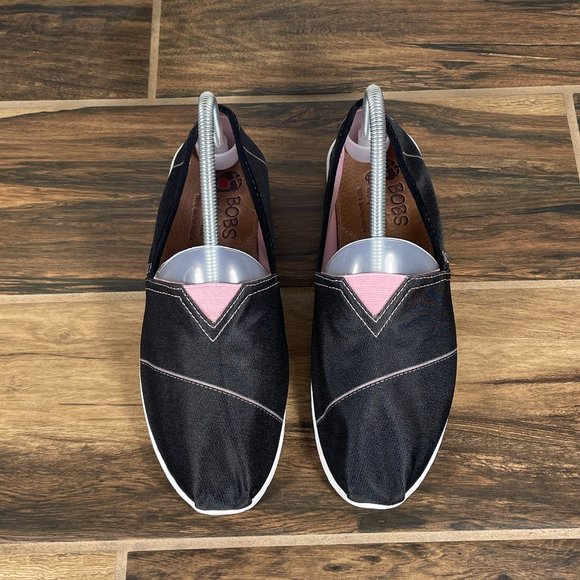 BOBS from Skechers Women's Size 7.5 Shoes Black Slip On Comfort Alpargata Flat - Picture 12 of 13